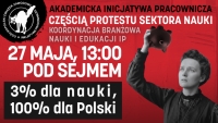 W obronie nauki jako dobra publicznego. Stanowisko OZZ Inicjatywa Pracownicza dla akcji "3% na naukę, 100% dla Polski"