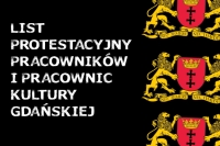 List protestacyjny pracownik&oacute;w i pracownic kultury gdańskiej